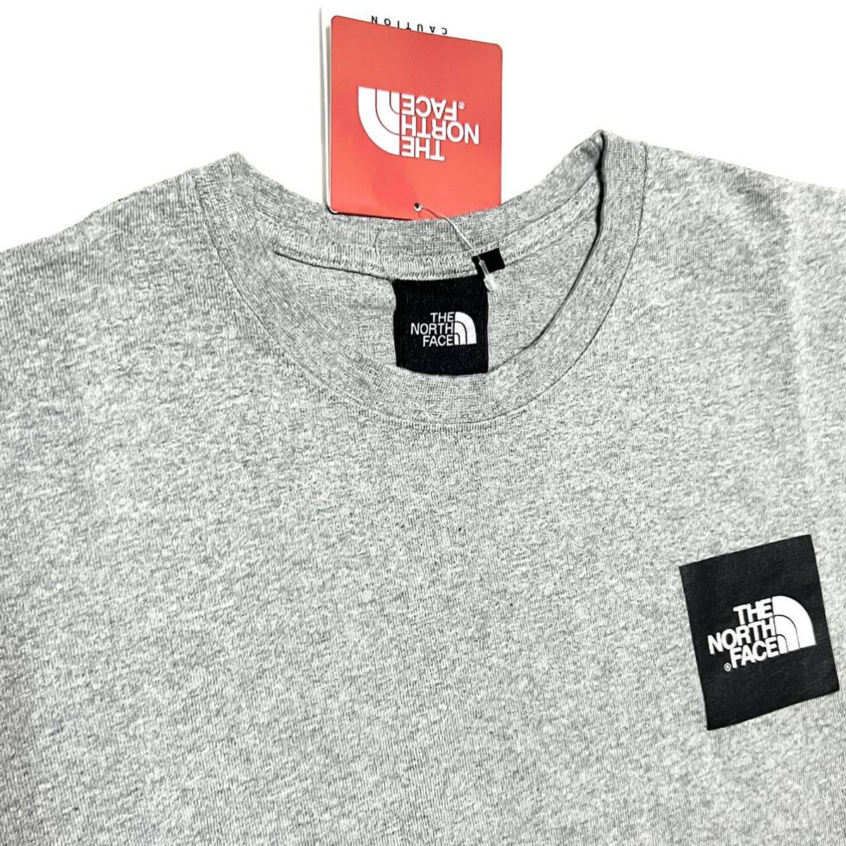 M 新品 ノースフェイス スクエア ロゴ Tシャツ ボックス Square LOGO TEE グレー スクエアロゴ ボックスロゴ ロゴT BOX ヘビーウェイト 綿