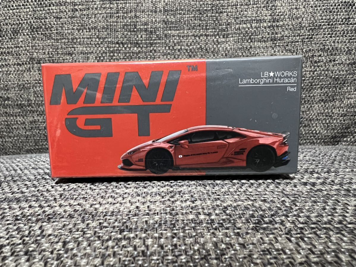 MINI GT 1/64 375 LB WORKS Lamborghini Huracan Ver.2 Red 左ハンドル レア ランボルギーニ ウラカンの画像1