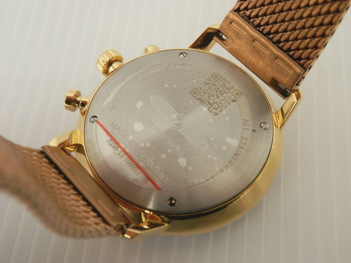 ●●zeppelin ツェッペリン 腕時計 LZ129 HINDENBURG 7039-1 カレンダー ムーンフェイズ クォーツ メンズ 社外ベルト ウォッチ 稼働品_画像5