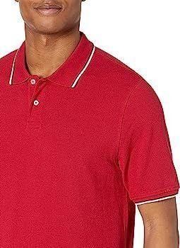 人気カラー☆ ポロシャツ コットンピケ レギュラーフィット メンズ Tシャツ レッド 赤 