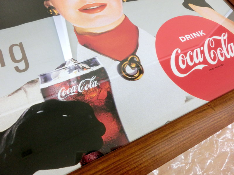 未使用■Coca-Cola コカ・コーラ パブミラー 希少 レア レトロ アンティーク ノベルティ コカコーラ 札幌 西区 西野の画像3