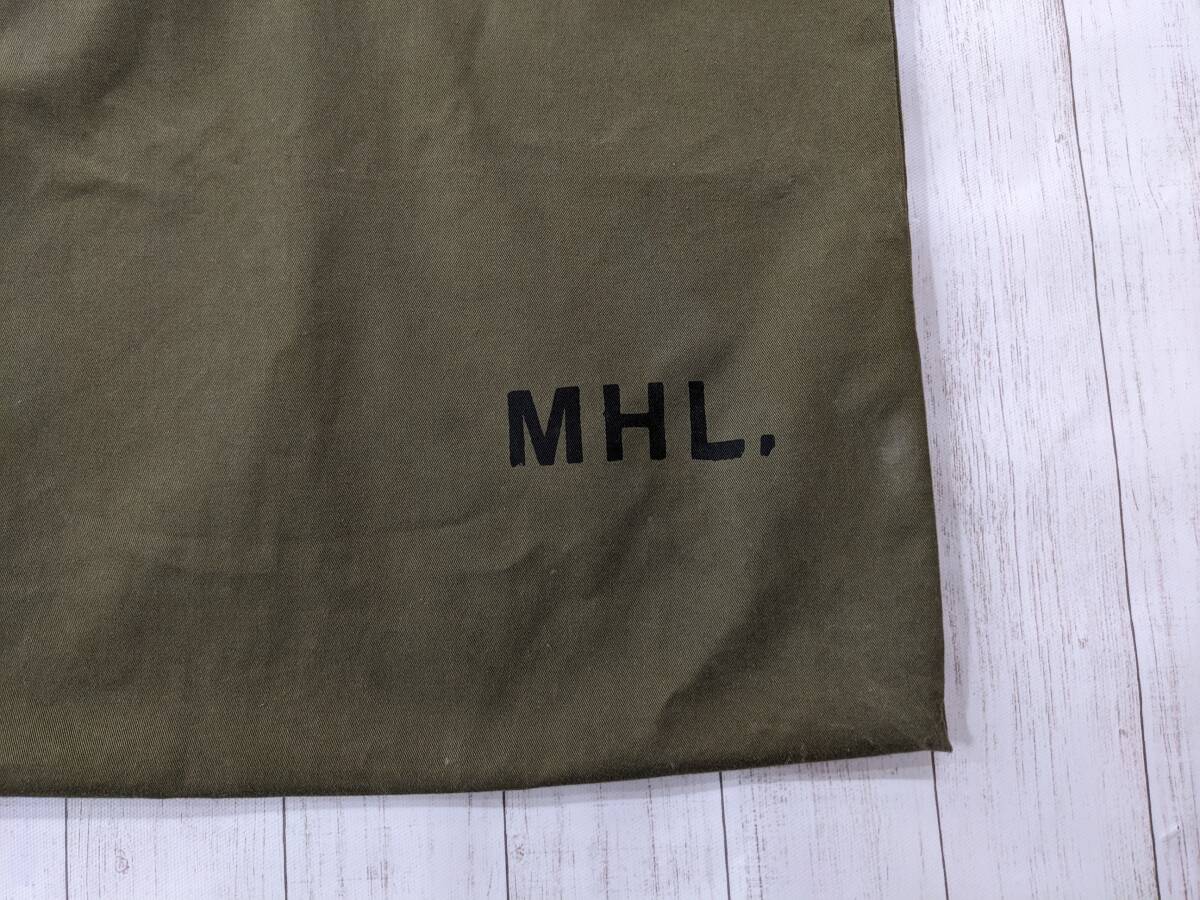 MHL./エムエイチエル/マーガレットハウエル/WASHED WAXED COTTON TOTE BAG/ワックスドコットン ロゴトートバッグ_画像2