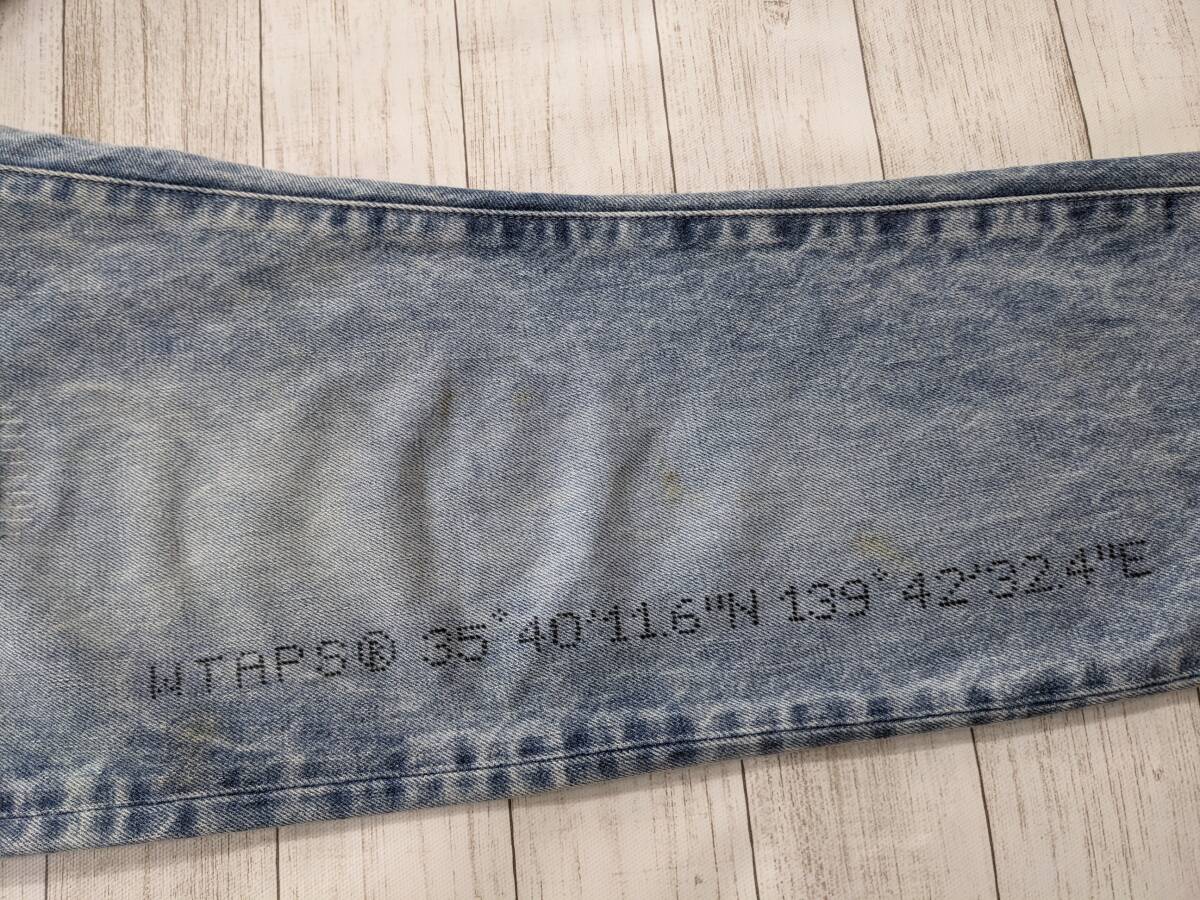 WTAPS/W-TAPS/ダブルタップス/BLUES VERY SKINNY TRASH/汚れ・ダメージ ・リペアデニムパンツ/ステンシル英字ロゴ/SIZE 4_画像6