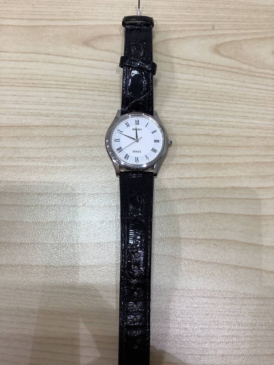 1450◆SEIKO セイコー ドルチェ 8J41-8010 ホワイト文字盤 ローマン QZ メンズ腕時計 稼働確認済の画像1