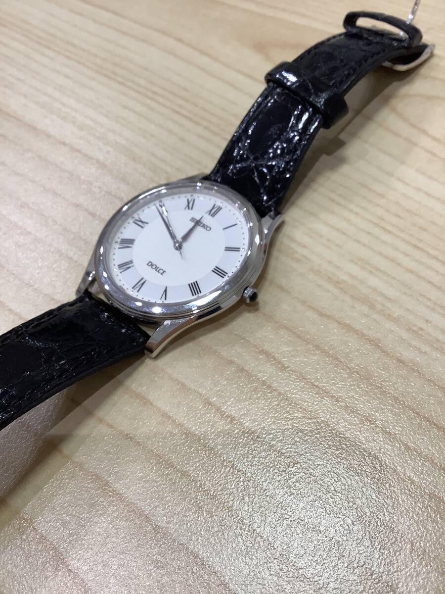 1450◆SEIKO セイコー ドルチェ 8J41-8010 ホワイト文字盤 ローマン QZ メンズ腕時計 稼働確認済の画像3