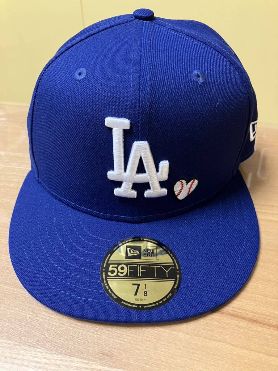 新品未使用　NEW ERA ドジャース　キャップ　ハート柄　DODGERS ニューエラ　7 1/8 56.8cm_画像2