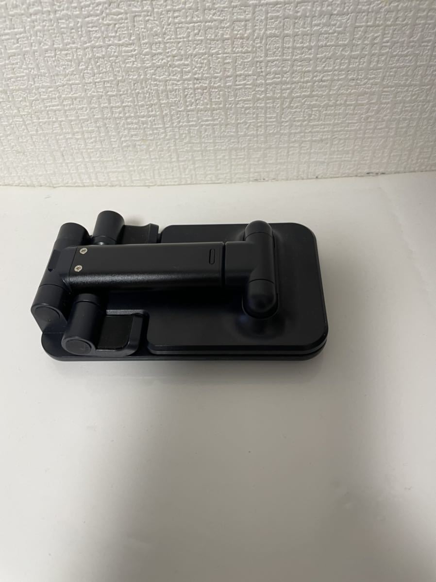スマホスタンド 卓上軽量 滑り止め 高さ 角度調整可能折り畳み式 タブレット 携帯電話ホルダー ブラックの画像7