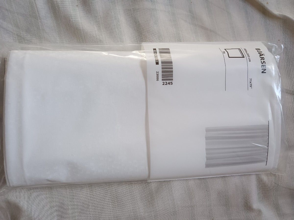 5【大人気激安殺到】新品 IKEA （イケア ）ビエルセン シャワーカーテン ホワイト 180×200cm