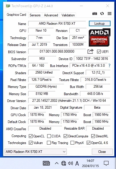 MSI Radeon RX 5700 XT GAMING X 8GB_画像4