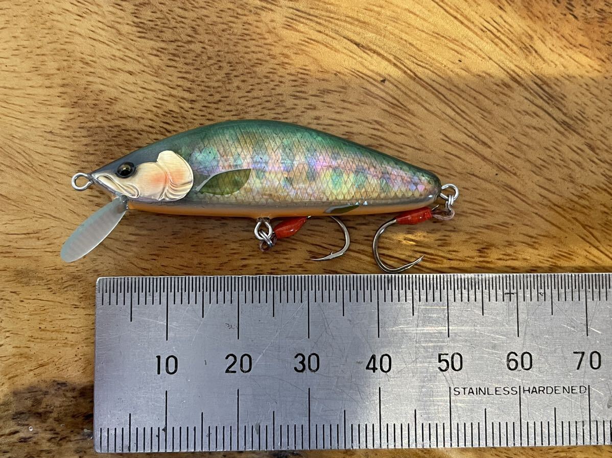 T.C.G Handmade Lures 50s No.4 ハンドメイドミノー アワビ貼り ハンドメイドルアー_画像5