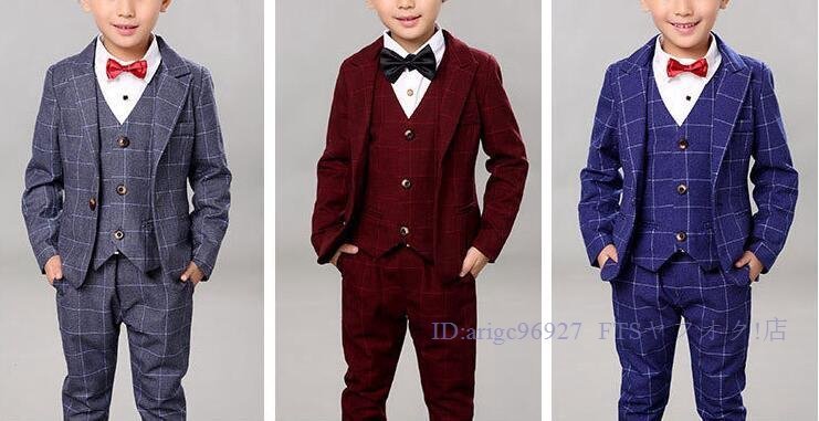 A7041* ребенок мужчина мода . формальный костюм в клетку boys верх и низ 3 позиций комплект входить . тип свадьба выбор цвета возможно серый 130