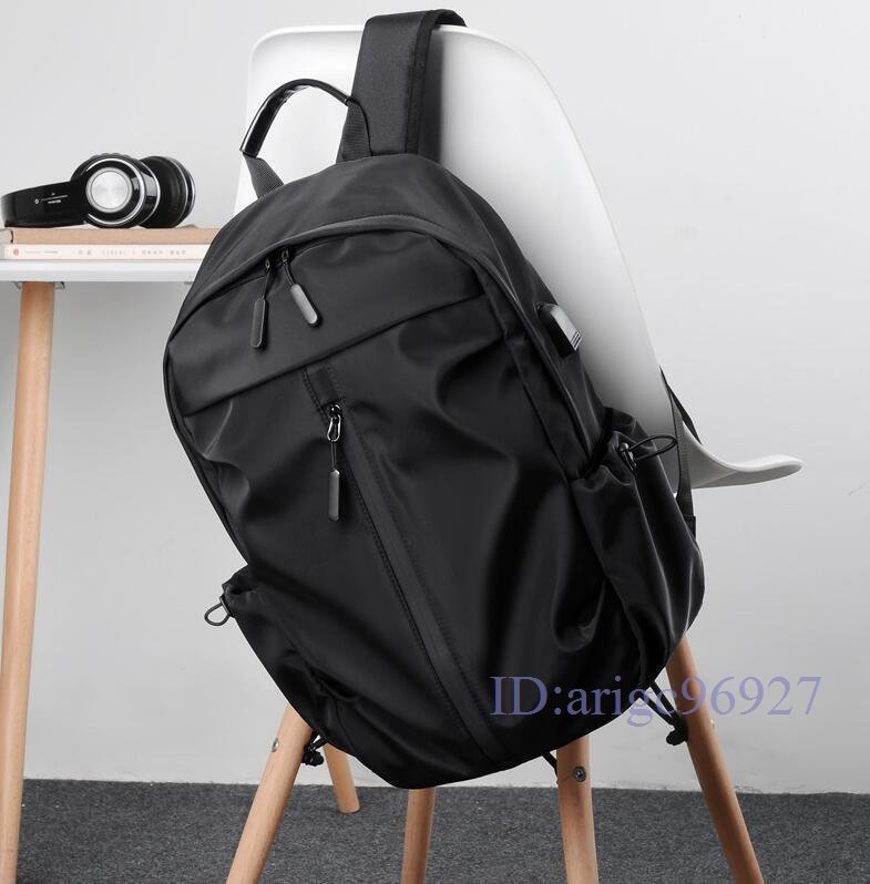 Q626☆新品ビジネスリュック メンズバッグ バッグ 大容量 軽量 撥水 収納 多機能アウトドア リュックサック USB充電 黒_画像1