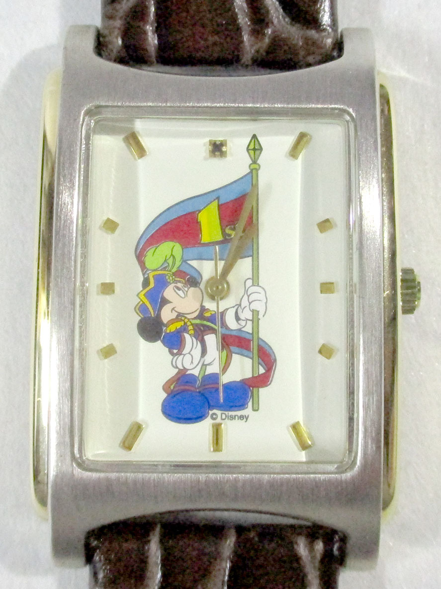 Disney★ディズニー Tokyo DisneySea 1st Anniversary ミッキー クォーツ スクエア腕時計★S9389-2の画像1