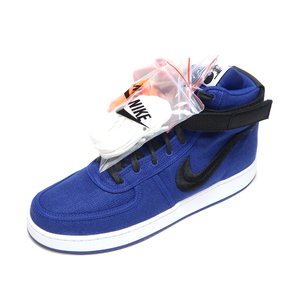 STUSSY x NIKE VANDAL HIGH SP DEEP ROYAL BLUE/BLACK US7 25cm ステューシー x ナイキ コラボ バンダル ハイ ブルー/ブラック 青黒_画像4