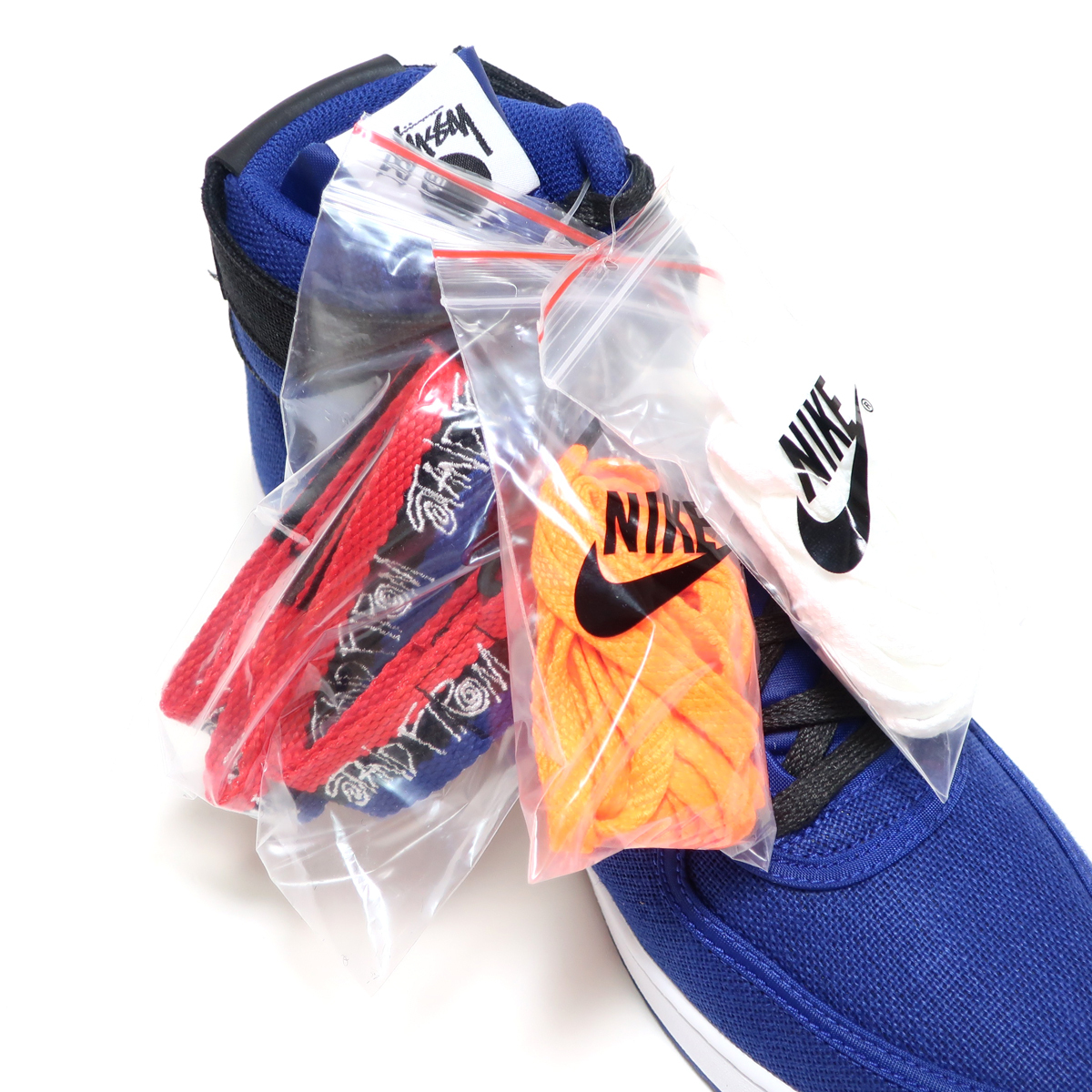 STUSSY x NIKE VANDAL HIGH SP DEEP ROYAL BLUE/BLACK US8 26cm ステューシー x ナイキ コラボ バンダル ハイ ブルー/ブラック 青黒_画像6