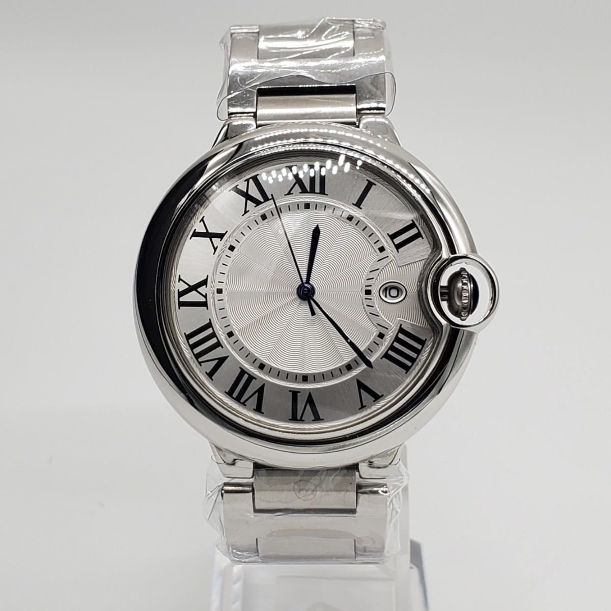 新品 自動巻 ノーロゴ 41mm ホワイト 白 メンズ腕時計 MIYOTA8215 機械式 ラグジュアリー の画像2