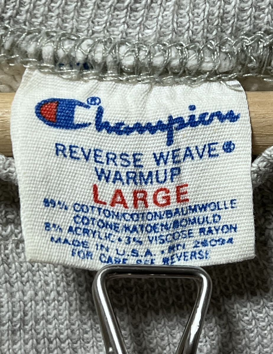 80s champion REVERSE WEAVE ヴィンテージクルースウェット チャンピオン リバース トリコタグ グレー L USA製 USMA 染み込み 前V RN26094_画像1