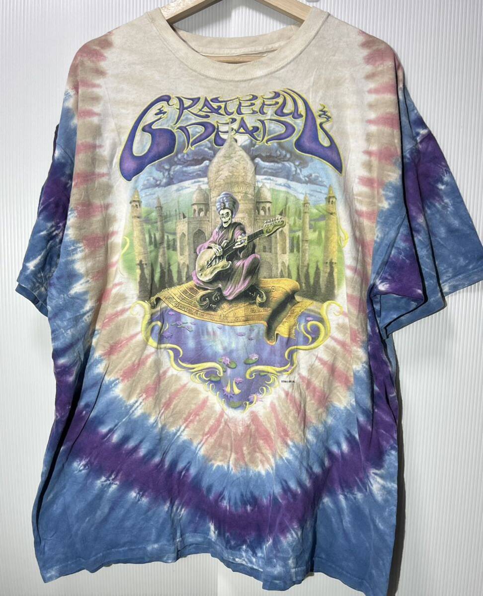 00s GRATEFUL DEAD バンドTシャツ タイダイ 2XL メキシコ製 グレイトフル・デッド LIQUID BLUE ビッグシルエット ROCK サイケの画像1