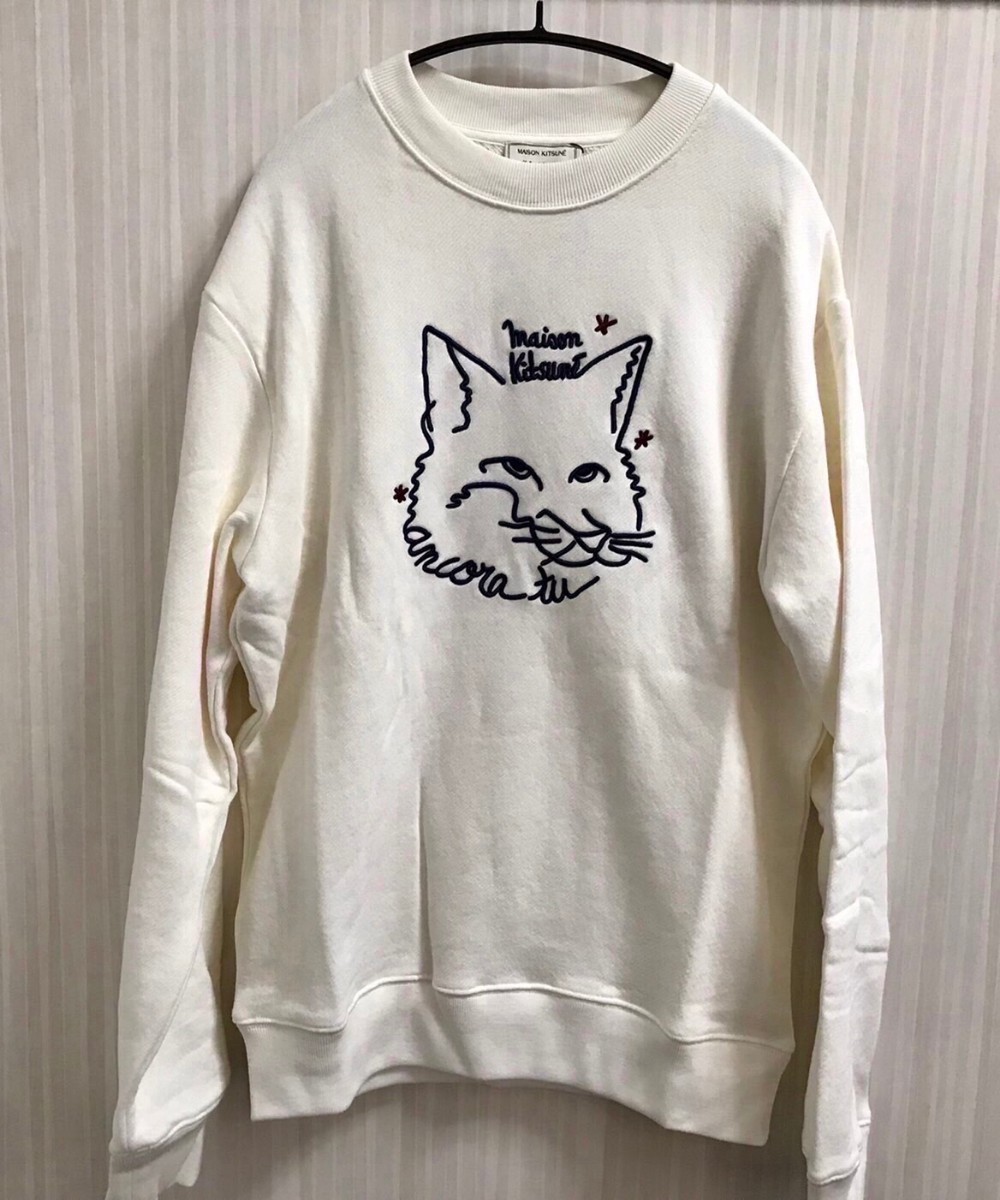 MAISON KITSUNE メゾンキツネ トレーナー スウェット 白 ホワイト ユニセックス 新品未使用 タグ付き パーカー メンズ レディース XSサイズ_画像9