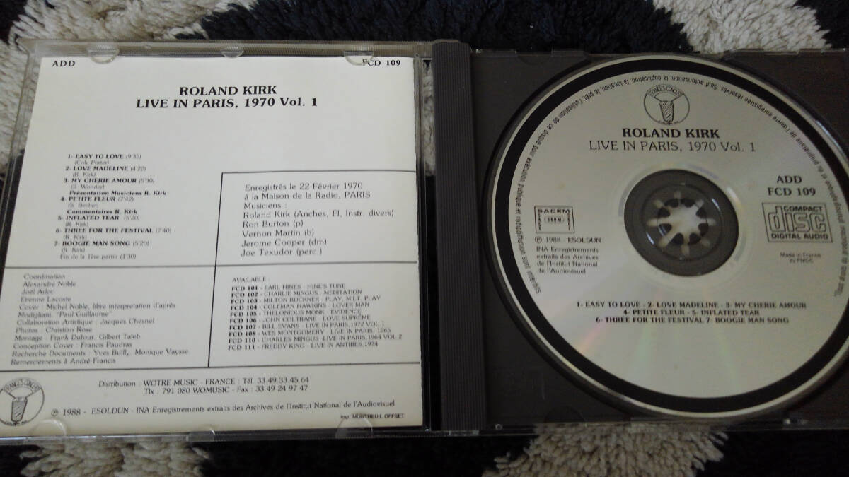 ROLAND KIRK / LIVE IN PARIS VOL. 1 ローランド・カーク / ライヴ・イン・パリ 1970 コレクターズCD_画像3