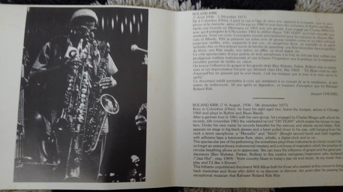 ROLAND KIRK / LIVE IN PARIS VOL. 1 ローランド・カーク / ライヴ・イン・パリ 1970 コレクターズCD_画像4