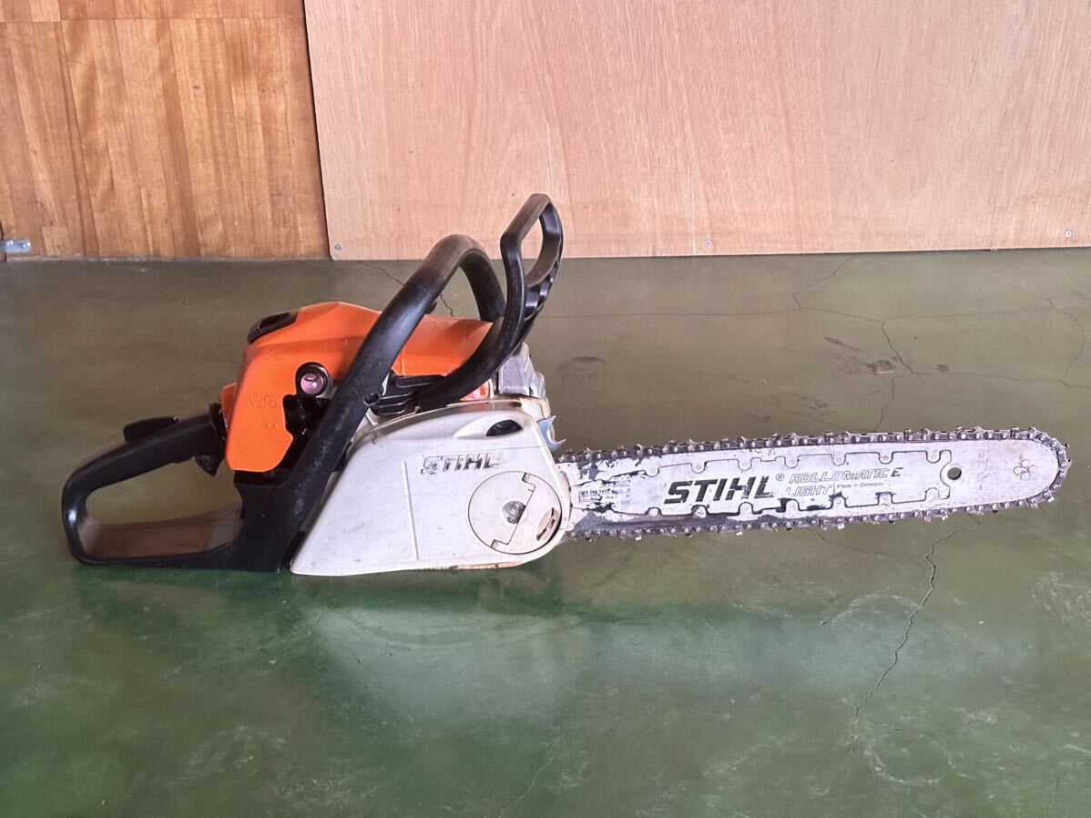 動作OK STIHL MS211C スチール エンジン チェーンソー 燃料スケルトンタンク クイックテンショナ エルゴスタート チェンソ 青森県 十和田市の画像4