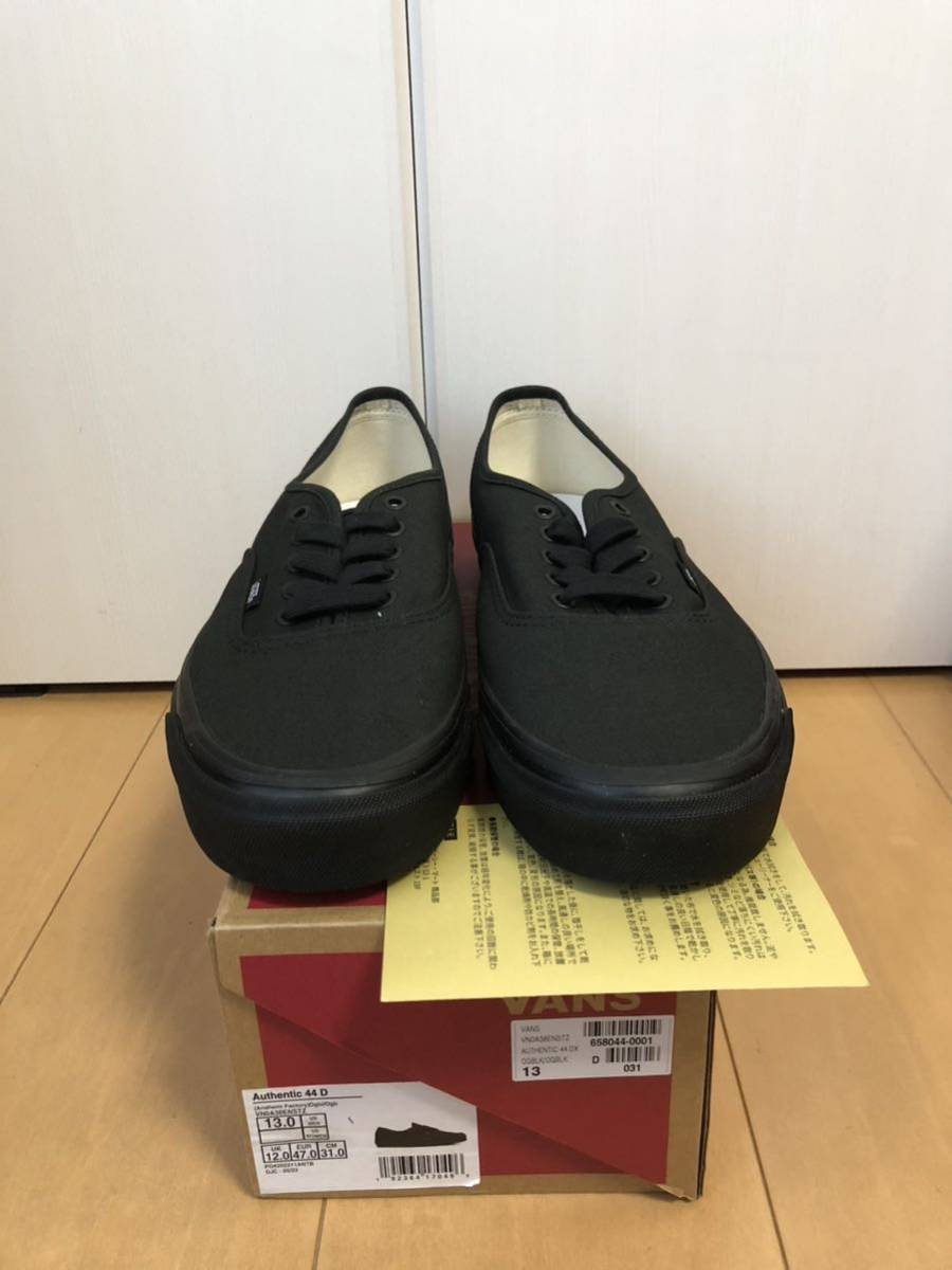 美品　31cm US13 VANS AUTHENTIC 44 DX ANAHEIM バンズ ヴァンズ オーセンティック ブラックブラックアナハイム ファクトリー canvas_画像1