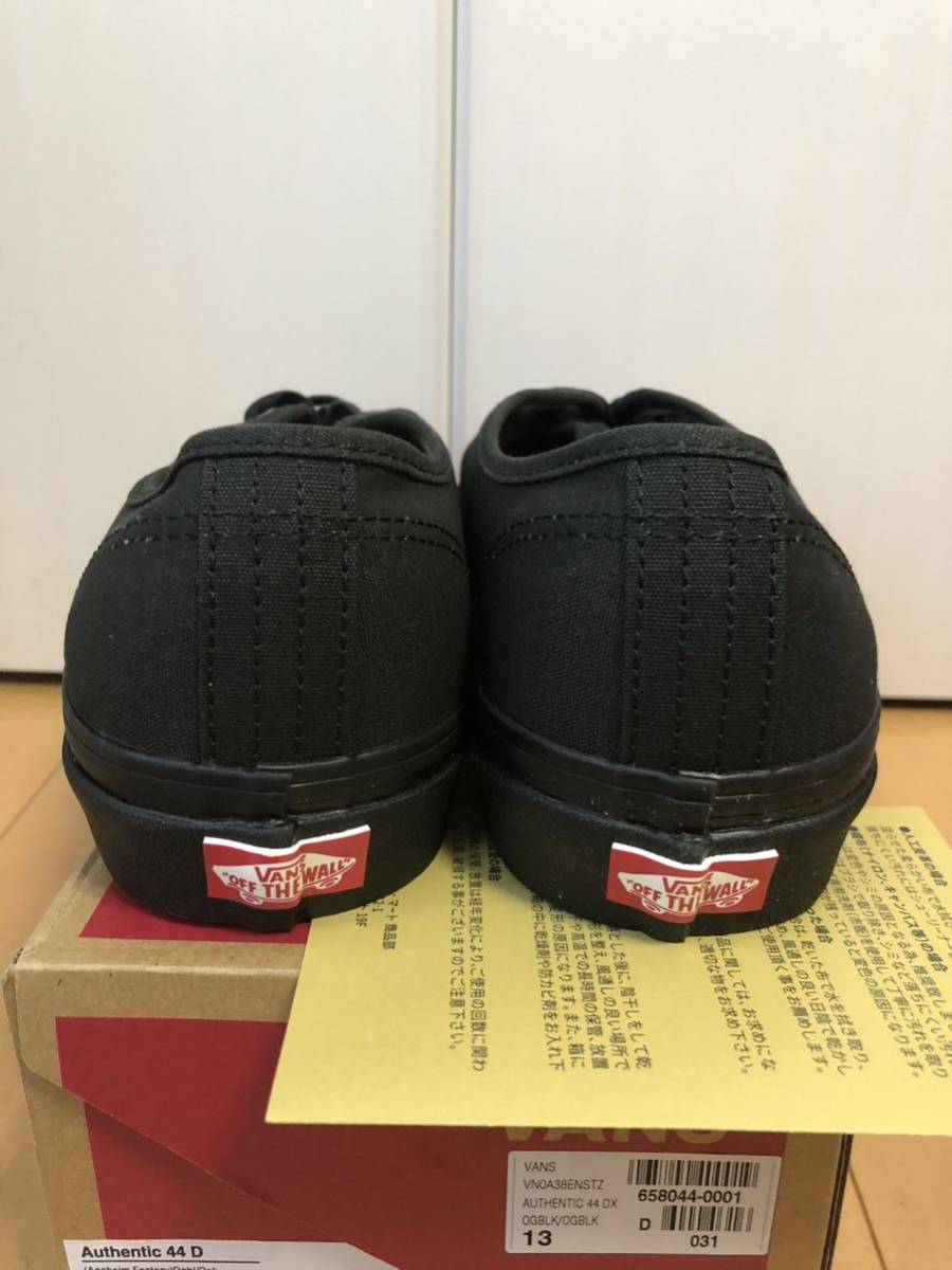 美品　31cm US13 VANS AUTHENTIC 44 DX ANAHEIM バンズ ヴァンズ オーセンティック ブラックブラックアナハイム ファクトリー canvas_画像6