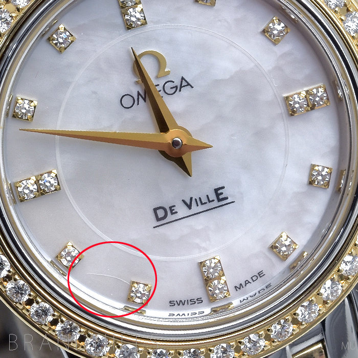 オメガ 腕時計 レディース デヴィル クォーツ SS/YG シェル文字盤 ダイヤ16P 4375.75 OMEGA 美品_画像9