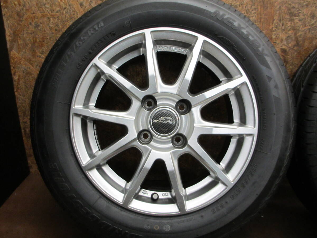 ★SCHNEIDER DR-01 + 初期イボあり 深溝タイヤ BRIDGESTONE NEXTRY 175/65R14 4本セット[アクア ヤリス ノート フィット デミオ スイフト]_画像3