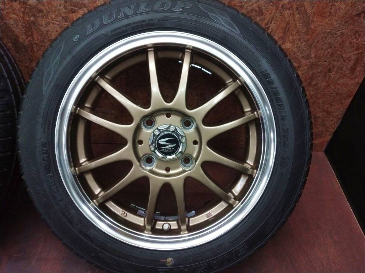 ★S-HOLD + DUNLOP ENASAVE EC204 155/65R14 4本セット[タント ムーヴ ルークス N-BOX N-ONE ワゴンR スペーシア アルト ラパン 軽自動車]_画像3