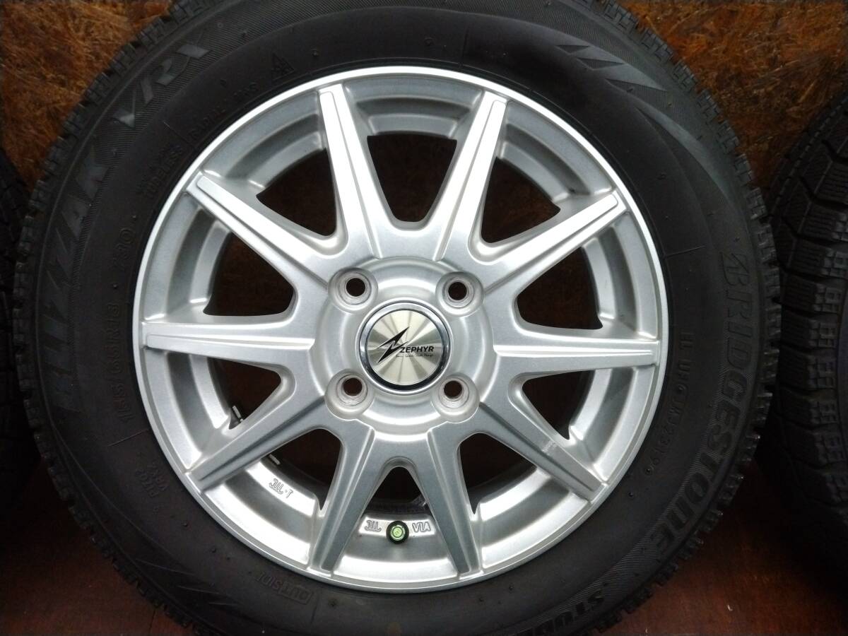 ★ZEPHYR SR10 + スタッドレス BRIDGESTONE BLIZZAK VRX 155/65R13 4本セット[ムーヴ ルークス ライフ アルト ワゴンR パレット 軽自動車]_画像5