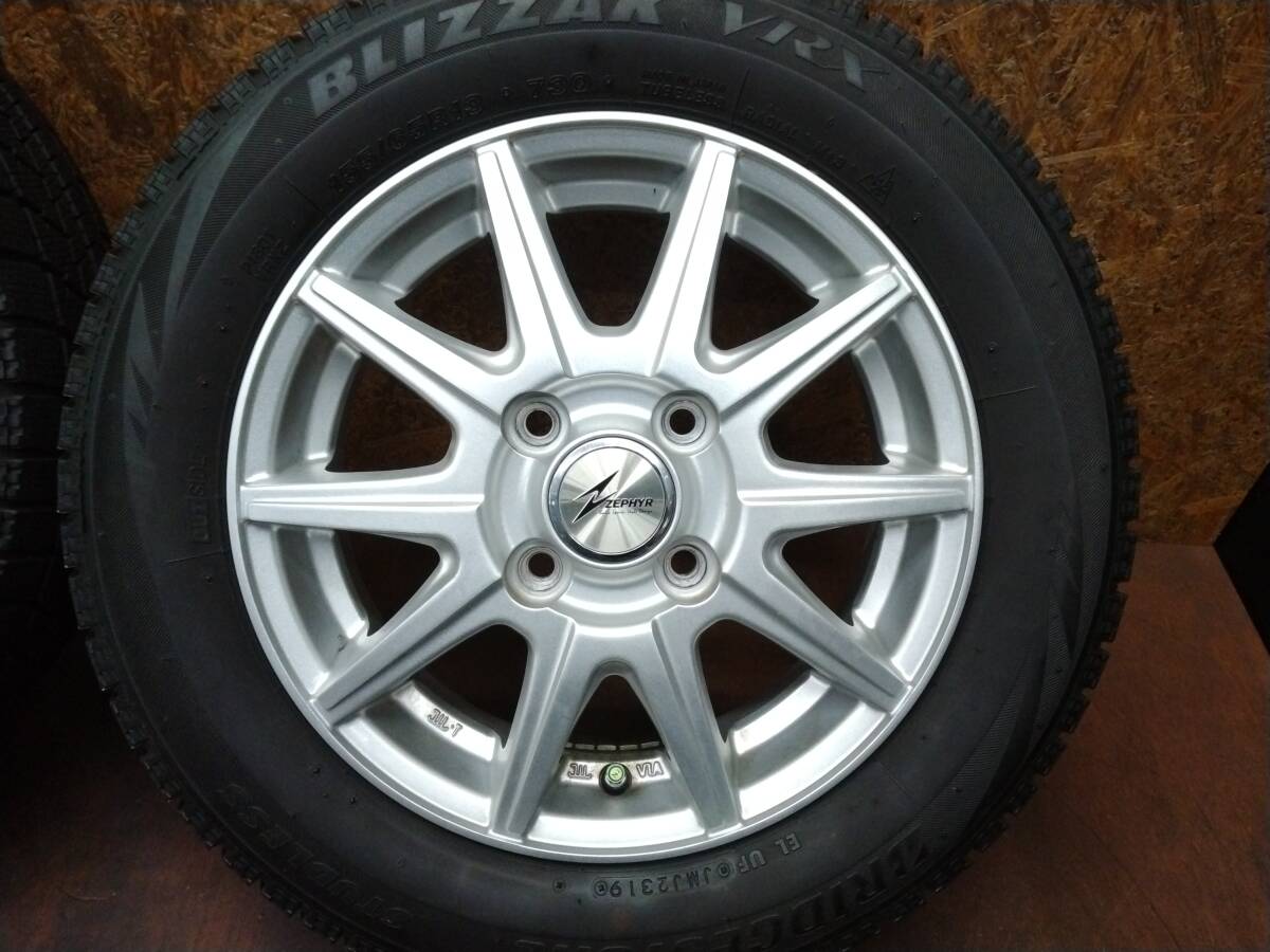 ★ZEPHYR SR10 + スタッドレス BRIDGESTONE BLIZZAK VRX 155/65R13 4本セット[ムーヴ ルークス ライフ アルト ワゴンR パレット 軽自動車]_画像3