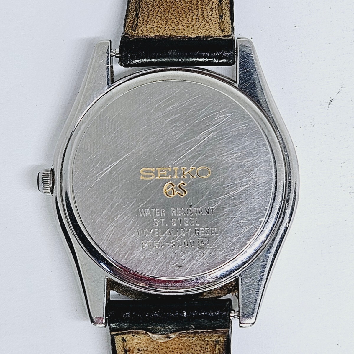 SEIKO　 GS　グランドセイコー　8N65-8000　クォーツ QZ　稼働品　腕時計　シルバーカラー　純正尾錠　ベルト社外品　_画像2