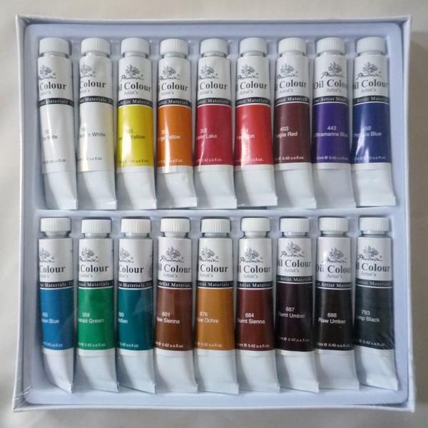 画材 18色 油絵の具セット １２ｍｌ×18色の画像1