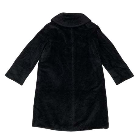 NC218さ@ MaxMara 白タグ 最高級ラインAランク 美品 アルパカ ウール ロングコート サイズ36/S ブラック 黒 7.8_画像8