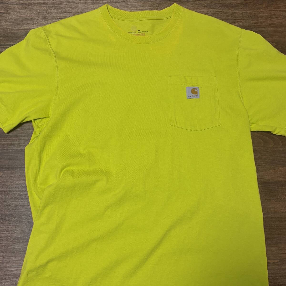 ◎カーハート ポケット Tシャツ CARHARTT　K87 POCKET TEE ORIGINAL FIT shirt Mブライトライム_画像1