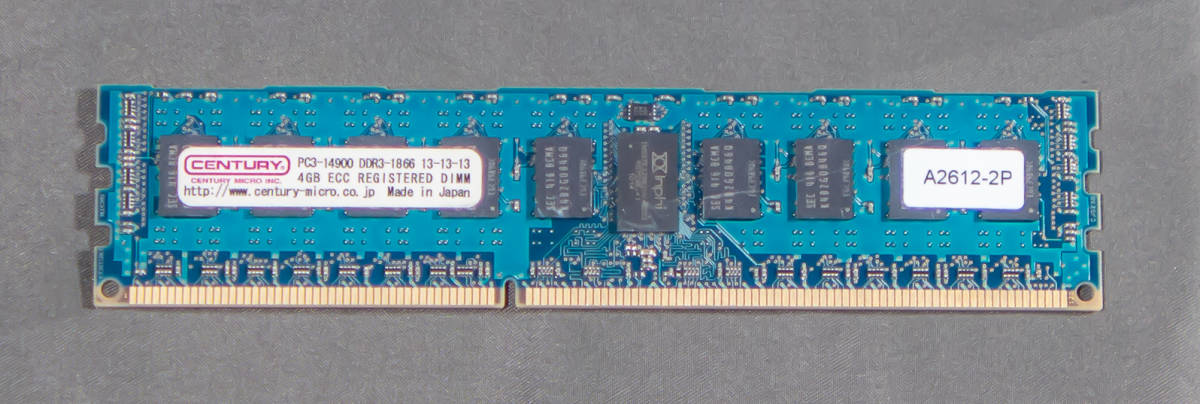 【送料込】日本製 センチュリーマイクロ製 DDR3 PC3-14900 ECC 4GB×4枚セット 合計16GB_画像1