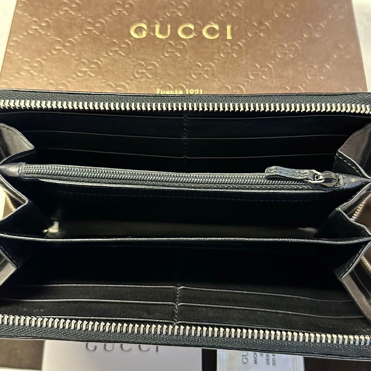 グッチ　GUCCI 財布　長財布　シマレザー　GG金具 ラウンドファスナー　メンズ_画像3