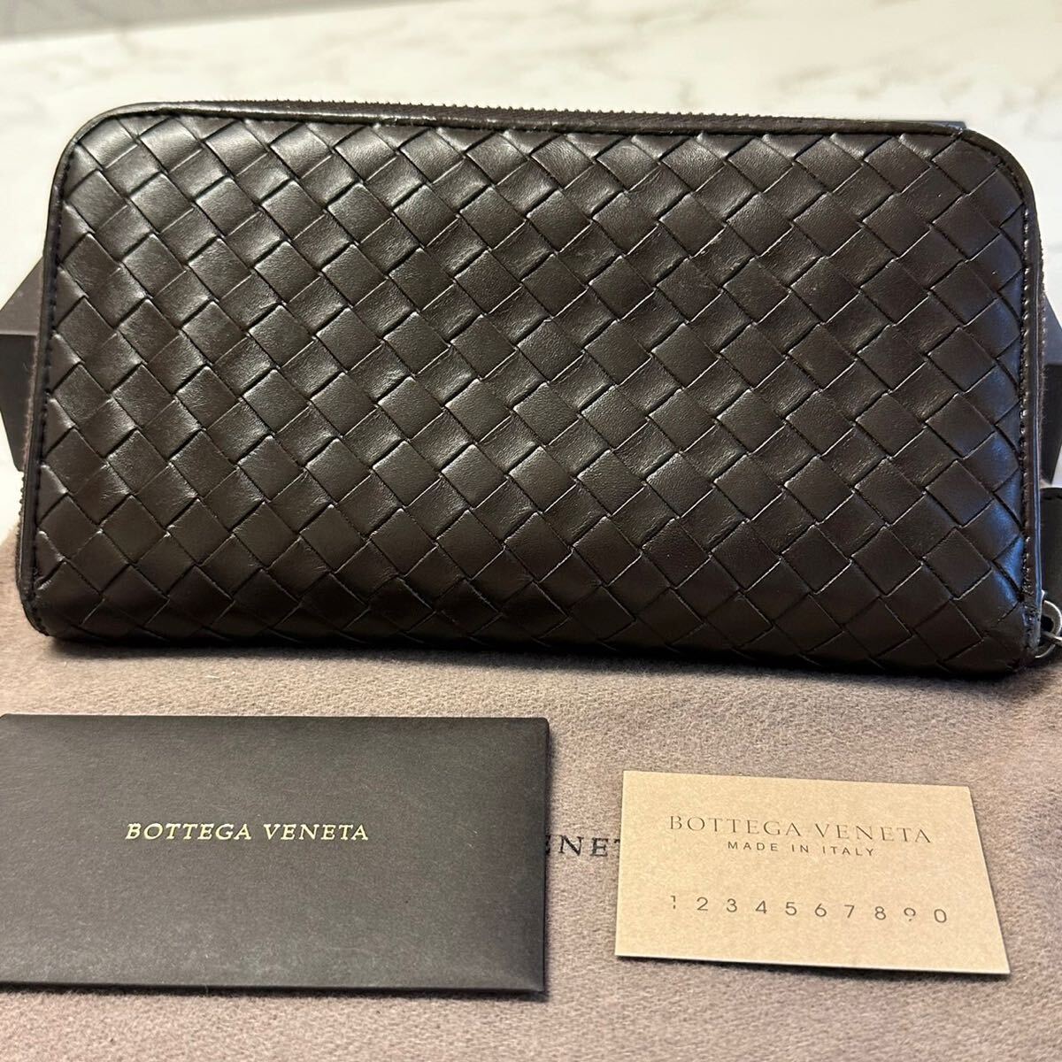 ボッテガヴェネタ BOTTEGA VENETA 財布 長財布 イントレチャート ラウンドファスナー メンズ の画像1