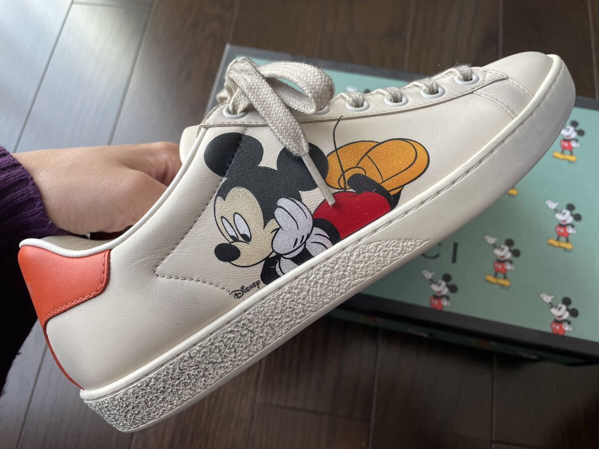 新品未使用 DISNEY × GUCCI ミッキー スニーカー 定価104.500円 35.5(約23cm) ホワイト グッチ ディズニー希少完売品_画像1