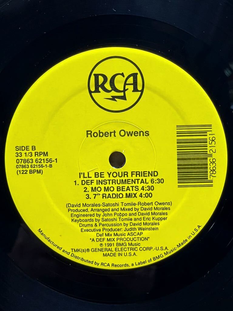 【 Remix by David Morales！！】【 Keyboards - Eric Kupper, Satoshi Tomiie 】Robert Owens - I'll Be Your Friend ,RCA-07863 62156-1 _画像4