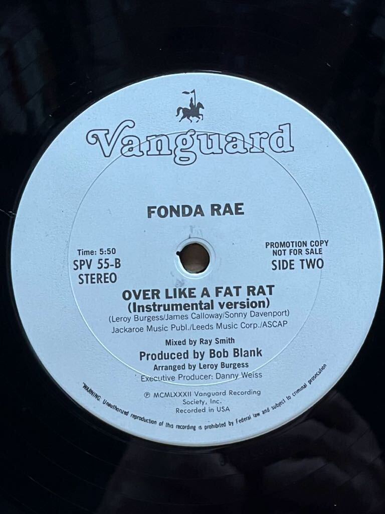 【 Leroy Burgessプロデュース！！】Fonda Rae - Over Like A Fat Rat ,Vanguard - SPV 55 ,12 ,Promo ,US 1982【メガレア！！】の画像3