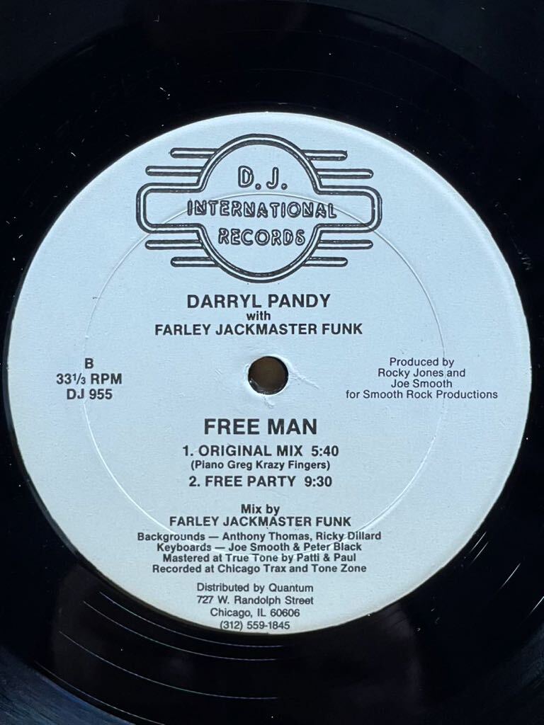 【 Joe Smooth, Rocky Jonesプロデュース！！】Darryl Pandy - Free Man ,D.J. International Records - DJ 955 ,12 ,33 1/3 RPM, US 1987_画像2