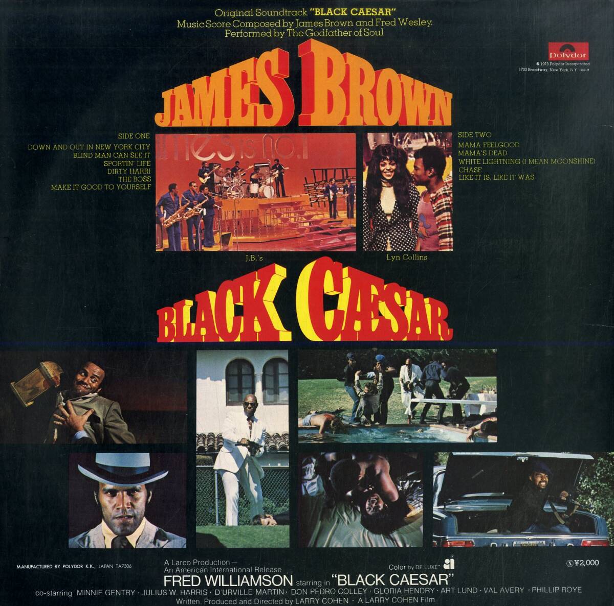 A00589212/LP/ジェームス・ブラウン (JAMES BROWN)「ブラック・シーザー Black Caesar OST (1973年・MP-2313・サントラ・ソウル・SOUL・_画像2