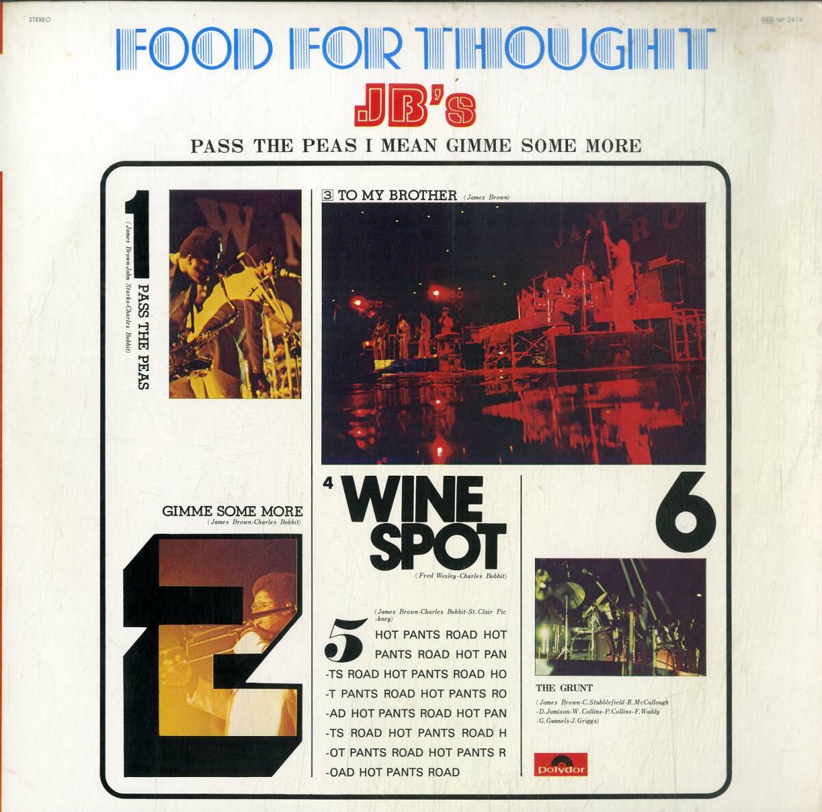 A00589222/LP/J・B・S (JBS・ジェームス・ブラウン・JAMES BROWN)「Food For Thought Pass The Peas I Mean Gimme Some More (1975年・MP_画像1