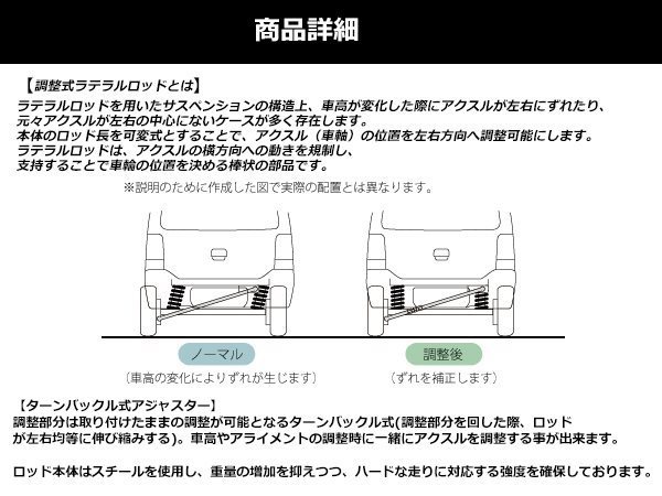 HA22S アルトワークス ラテラルロッド ターンバックル 調整式 強化ウレタンブッシュ アライメント調整_画像3