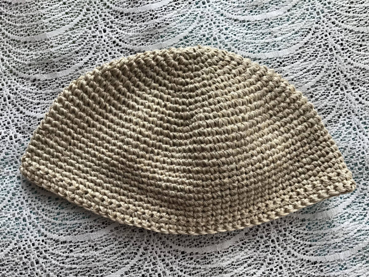 春夏１４cm《サンドベージュ》麻・リネン ・イスラム帽子の画像1