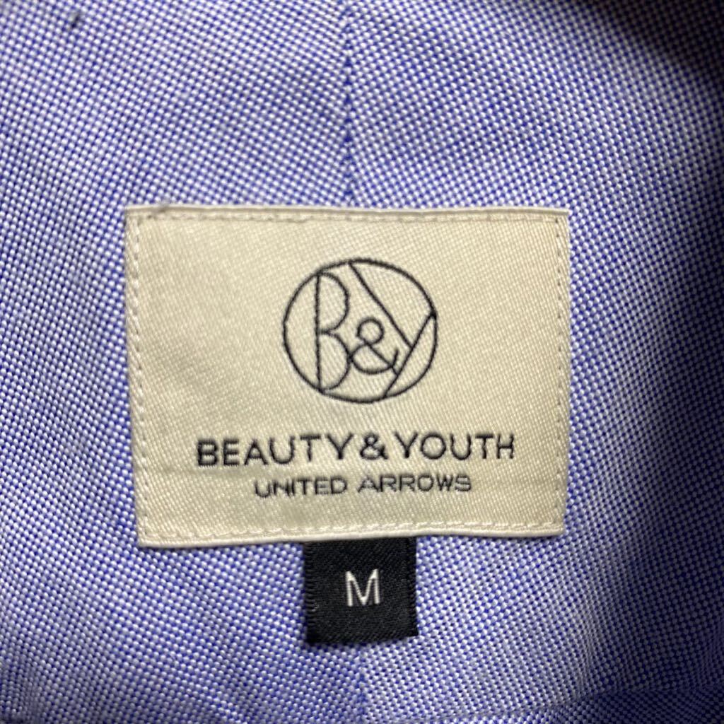 BEAUTY&YOUTH オックス　ボタンダウンシャツ　長袖シャツ サックス　日本製　コットン　ユナイテッドアローズ　ビューティー＆ユース　B&Y_画像4