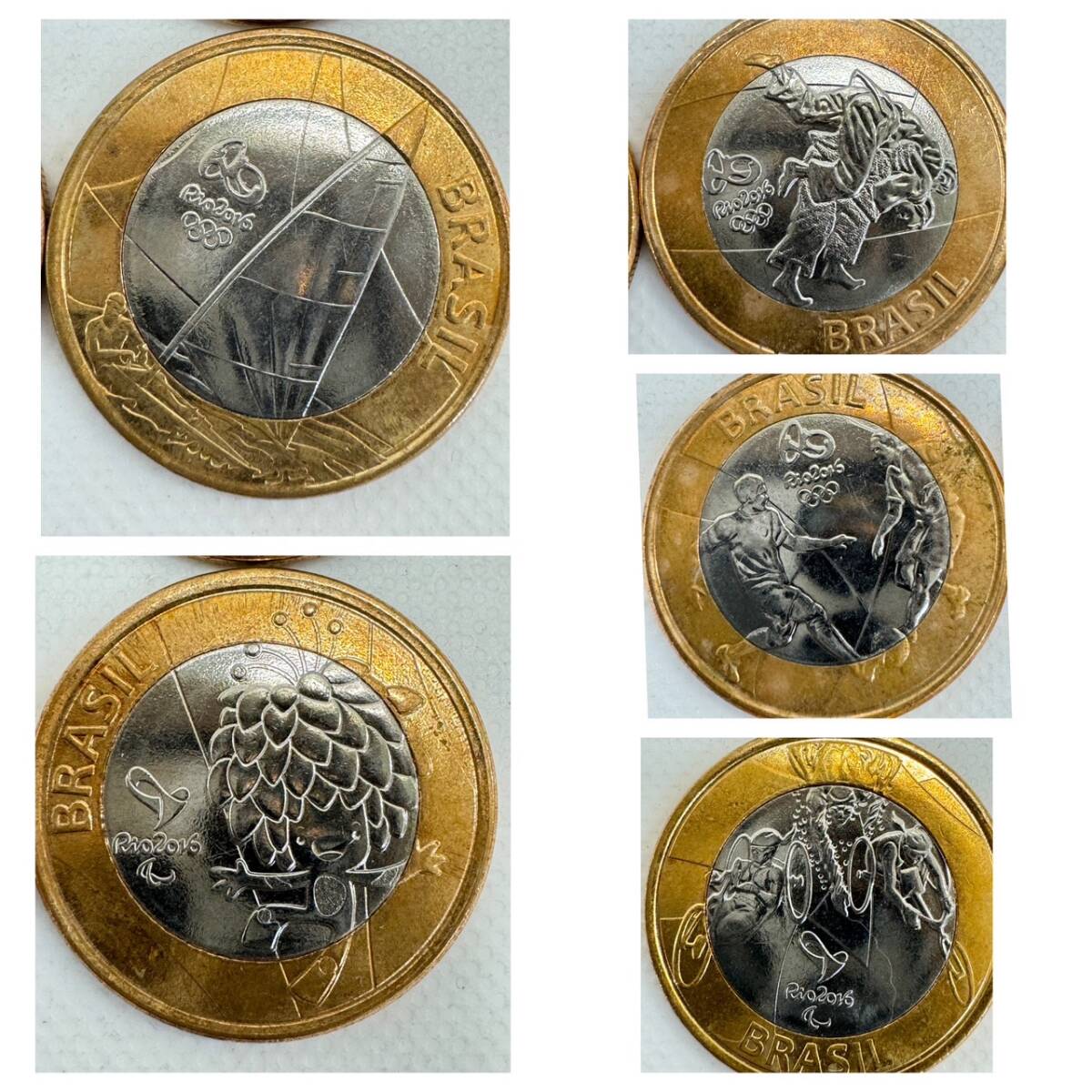 ブラジル リオデジャネイロ オリンピック 公式記念 1レアル コイン 14枚 まとめ バイメタル貨 外国貨幣 コレクション スポーツの画像3